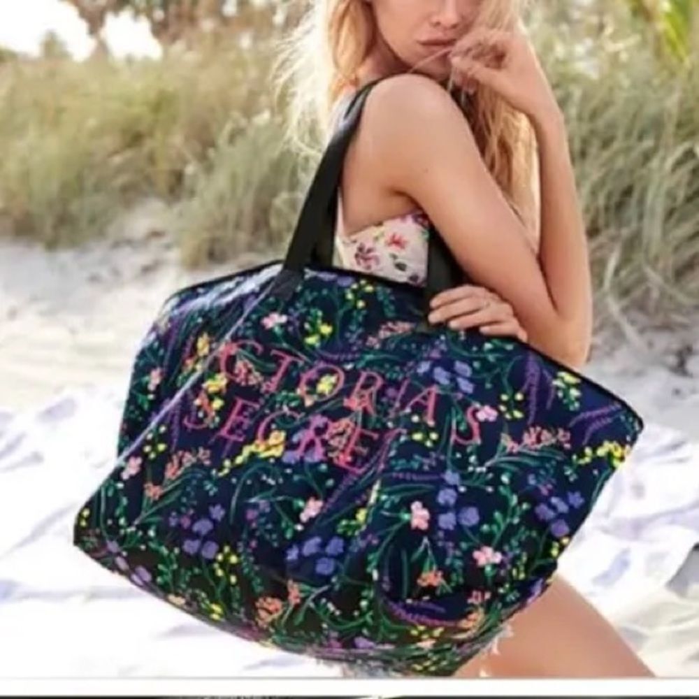 Victoria's Secret Floral Canvas Weekender Bag